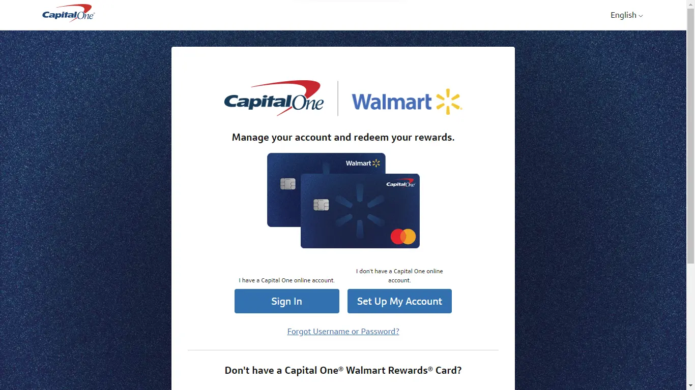 walmart credit card login