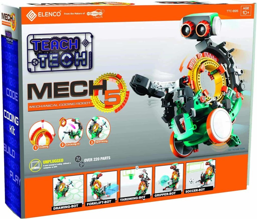 Teach Tech Mech-5 Mechanical Robot Coding Kit electronic toys help a child's development